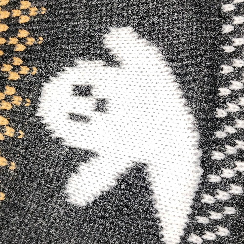 Halloween Black and White Ghost Pattern Sweater Sizes L, XL, and XXL - Picture 2 of 7